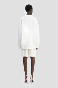 Relaxed Fit V-Neck Jumper - White