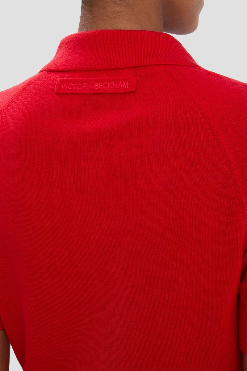 Polo Collar T-Shirt - Cardinal Red