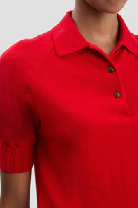 Polo Collar T-Shirt - Cardinal Red