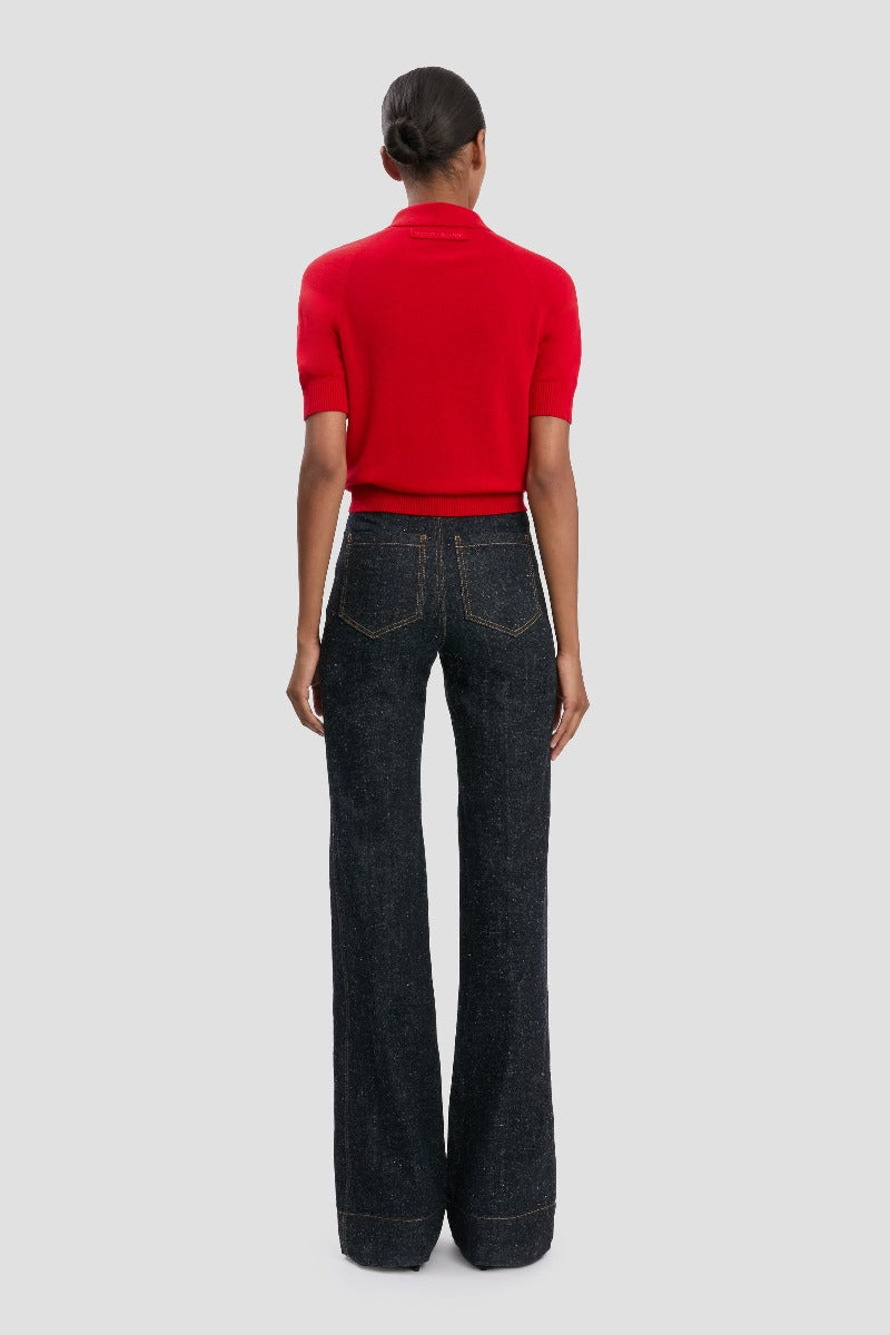 Polo Collar T-Shirt - Cardinal Red