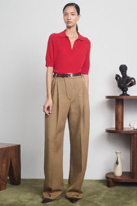 Polo Collar T-Shirt - Cardinal Red