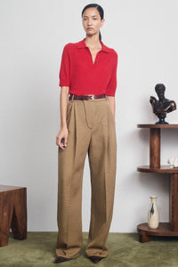 Polo Collar T-Shirt - Cardinal Red