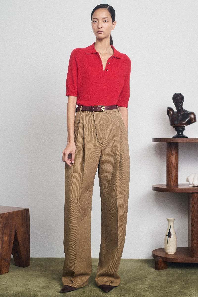 Polo Collar T-Shirt - Cardinal Red
