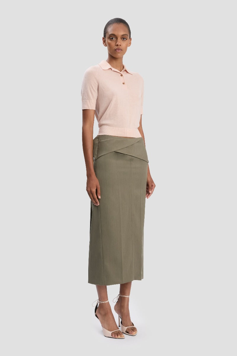 Polo Collar T-Shirt - Pale Rose