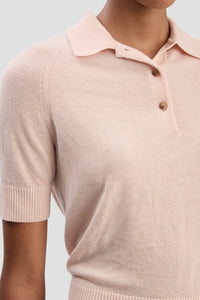 Polo Collar T-Shirt - Pale Rose