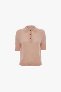 Polo Collar T-Shirt - Pale Rose