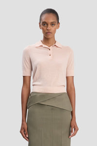 Polo Collar T-Shirt - Pale Rose