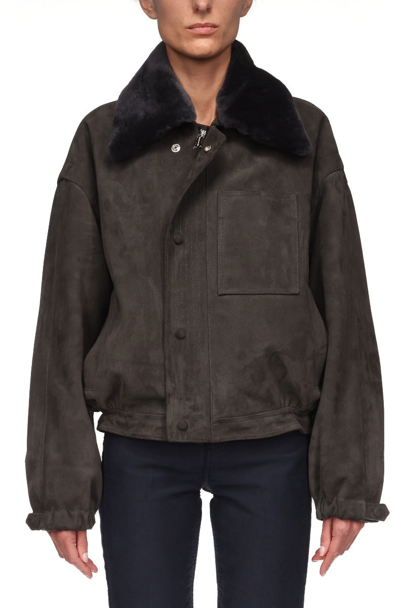 Relaxed Bomber Jacket - Seal Grey