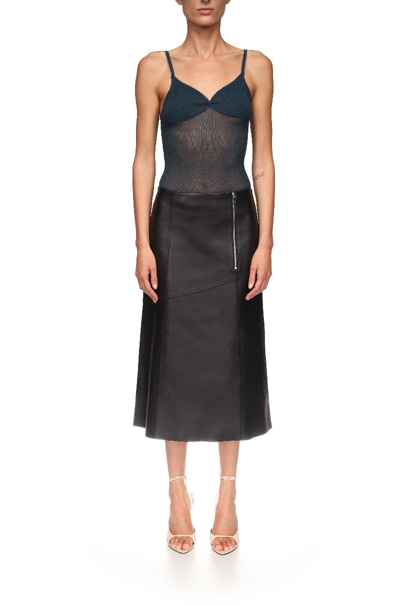 Panelled Midi Skirt - Black