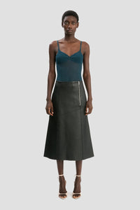 Panelled Midi Skirt - Black