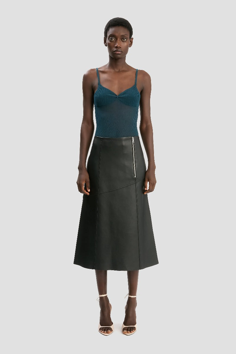 Panelled Midi Skirt - Black