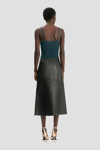 Panelled Midi Skirt - Black