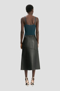 Panelled Midi Skirt - Black