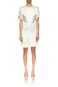 Gathered Waist Mini Dress - Aloe