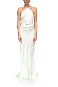 Chain Detail Halter Gown - Aloe