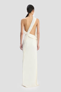 One-Shoulder Chain Detail Dress - Ivory