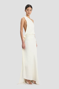 One-Shoulder Chain Detail Dress - Ivory