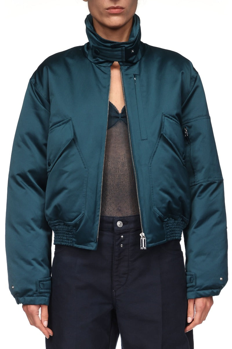 Padded Bomber Jacket - Dark Teal