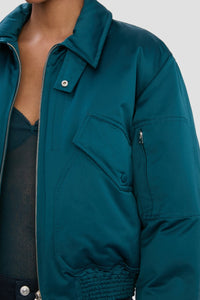 Padded Bomber Jacket - Dark Teal