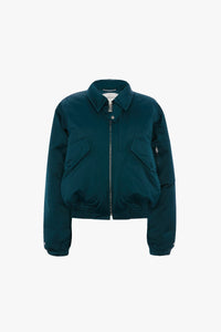 Padded Bomber Jacket - Dark Teal