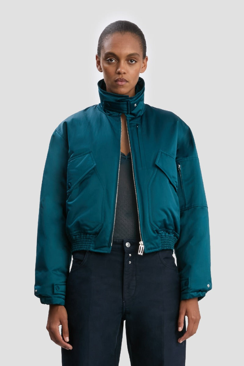 Padded Bomber Jacket - Dark Teal