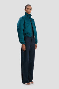 Padded Bomber Jacket - Dark Teal