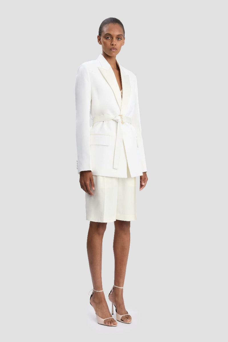 Belted Tailored Jacket - Ivory