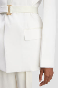 Belted Tailored Jacket - Ivory