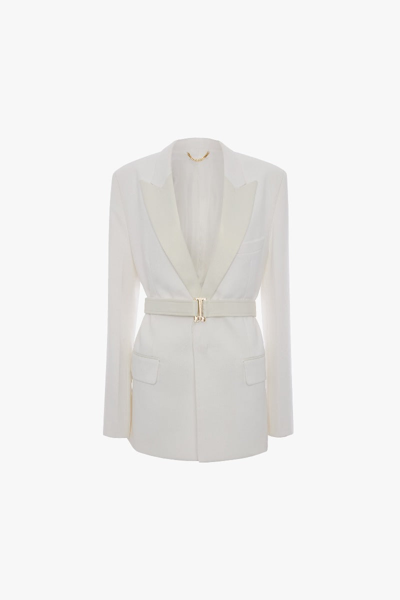 Belted Tailored Jacket - Ivory