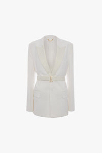 Belted Tailored Jacket - Ivory