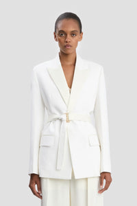 Belted Tailored Jacket - Ivory