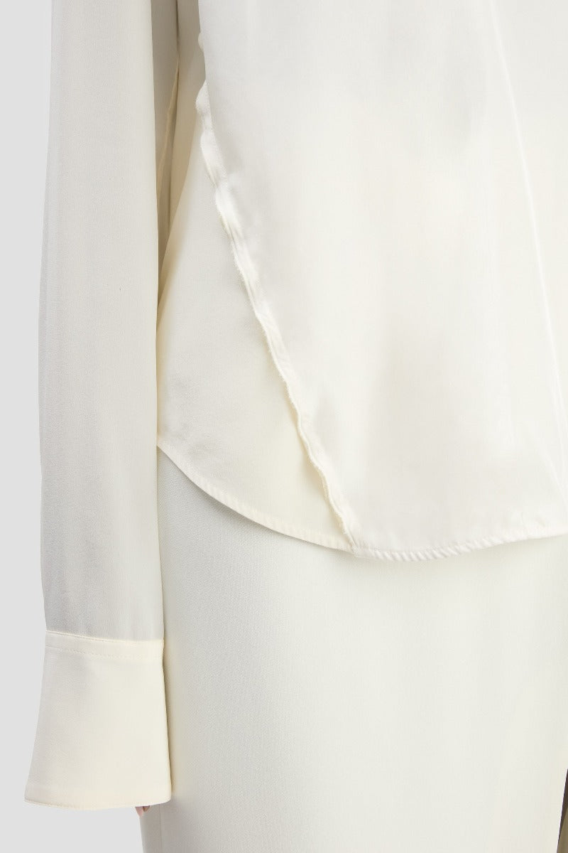 V-Neck Gathered Top - Ivory