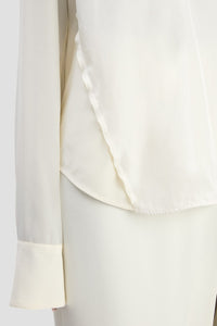V-Neck Gathered Top - Ivory