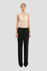 Straight Leg Tailored Trouser - Black