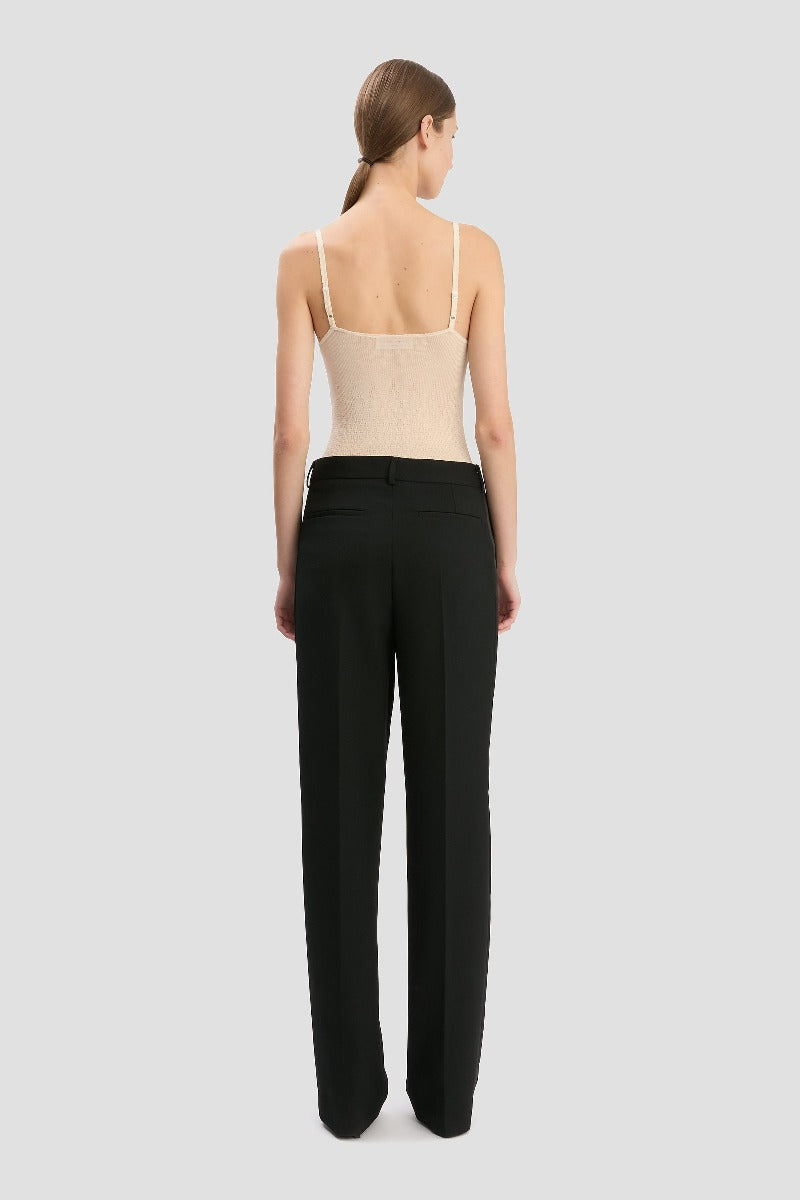 Straight Leg Tailored Trouser - Black