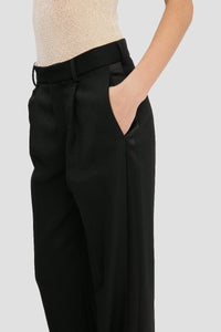Straight Leg Tailored Trouser - Black