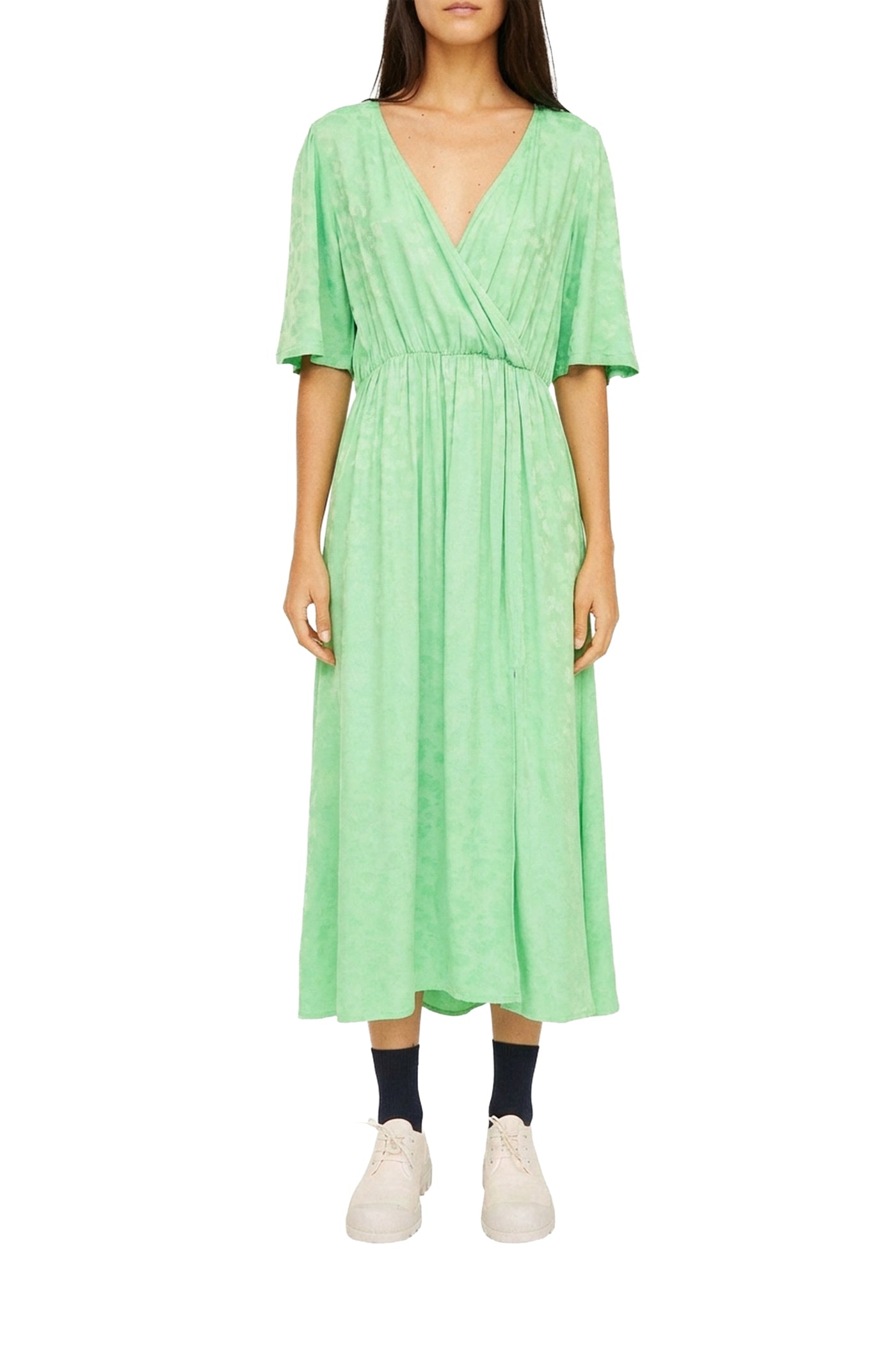 Robe longue Metro à imprimé - Pistache