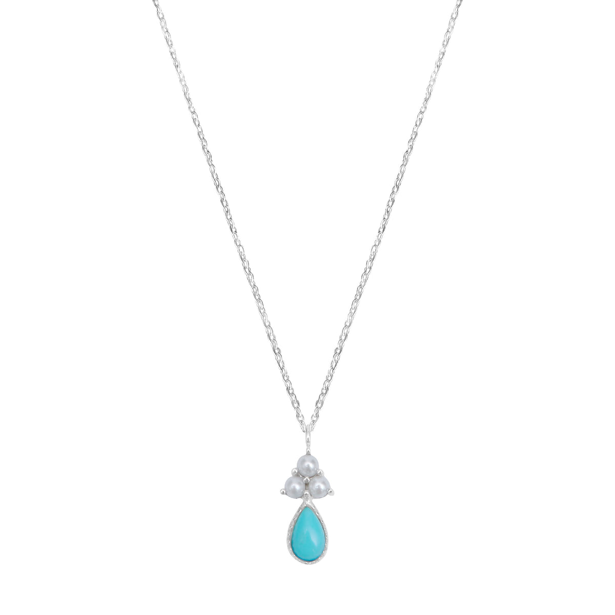 COLLIER TURQUOISE OR BLANC