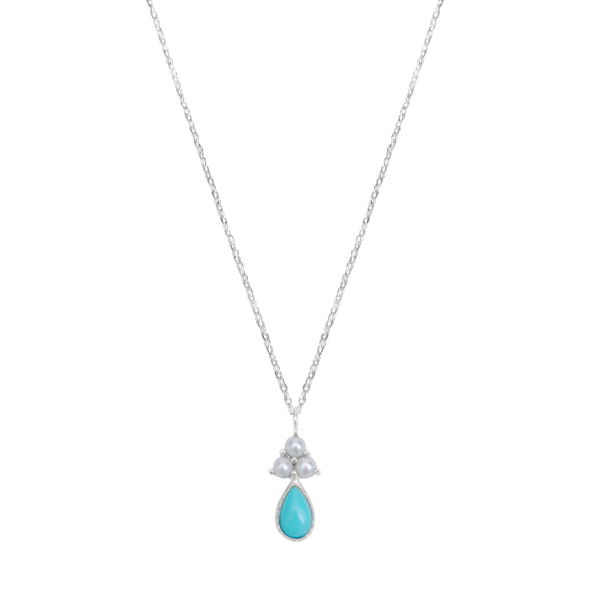 PrixTroca:120€_VentesTroca:0_QtyTroca:1_ST:0%_Collier en Or blanc 18K & Turquoise - Blanc