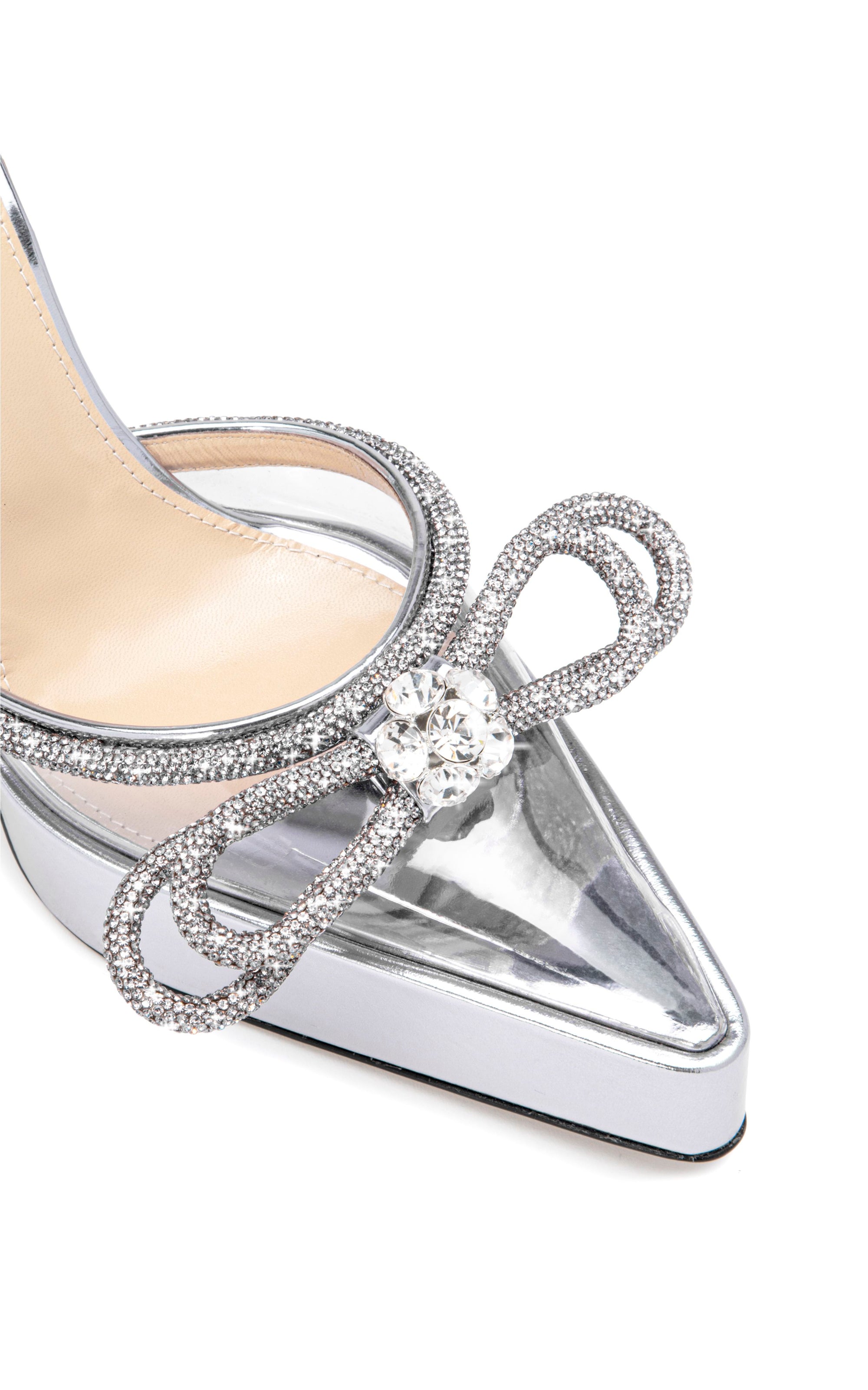 Double Bow 140 platform sandals with rhinestones - Clear