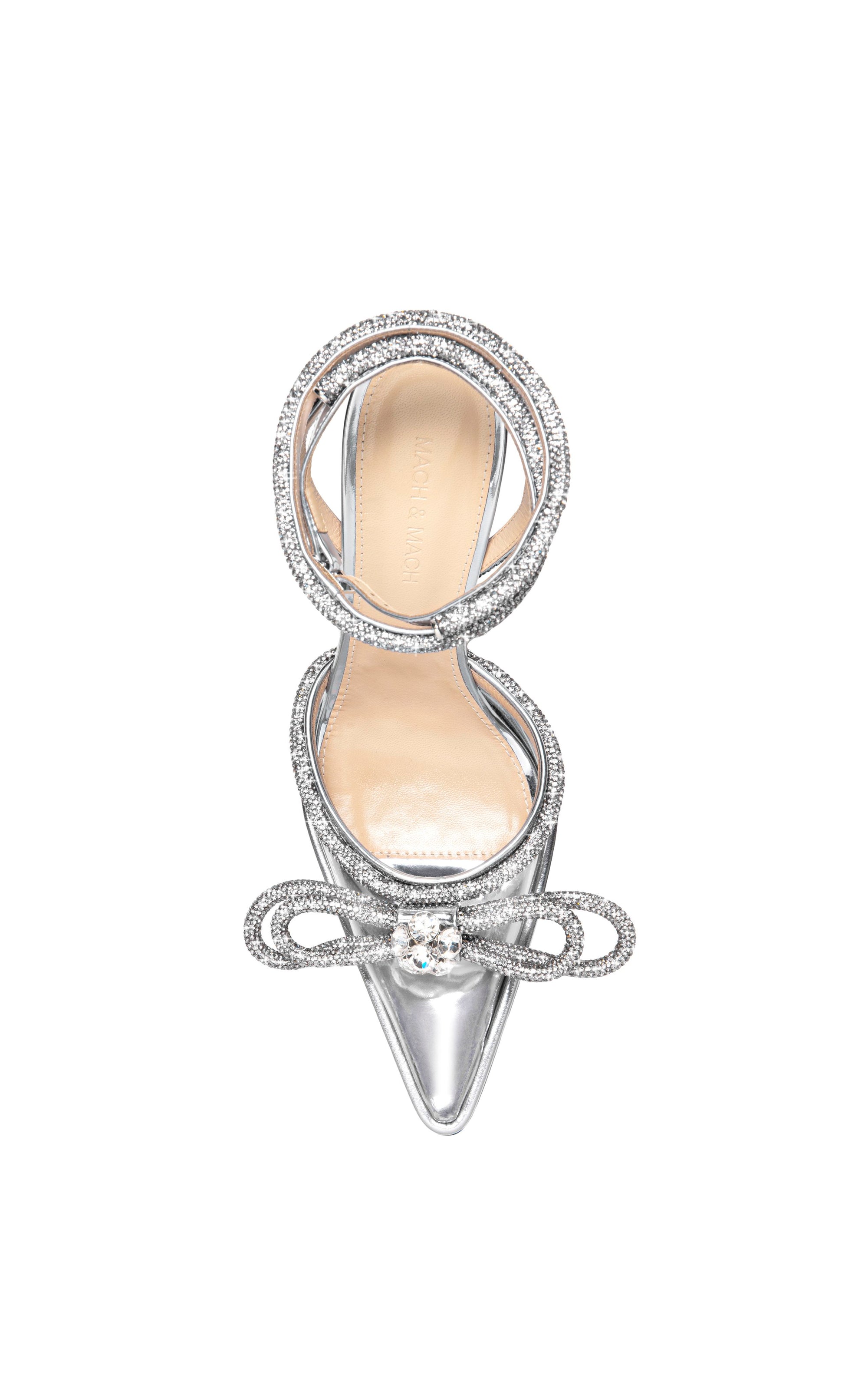 Double Bow 140 platform sandals with rhinestones - Clear