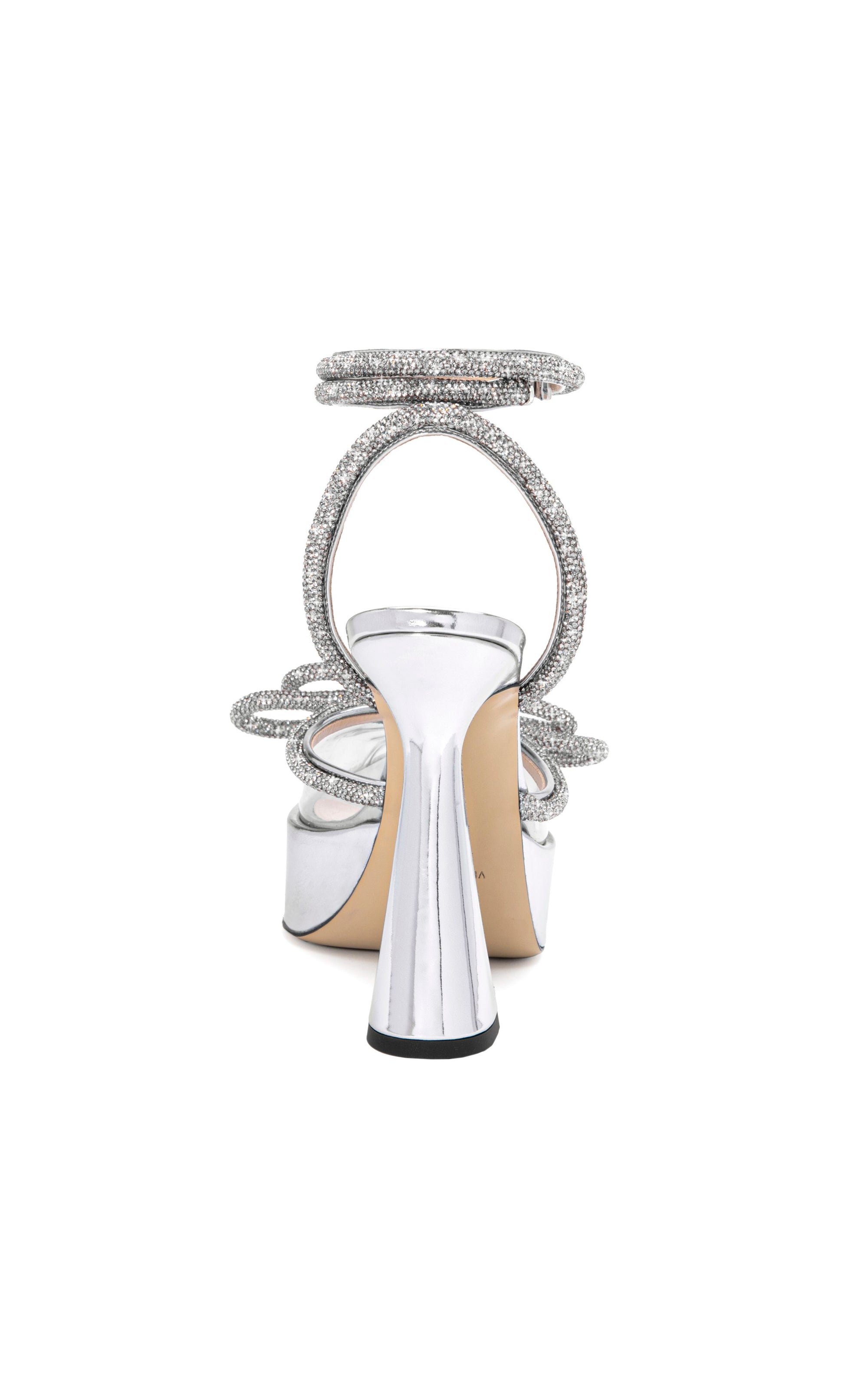 Double Bow 140 platform sandals with rhinestones - Clear