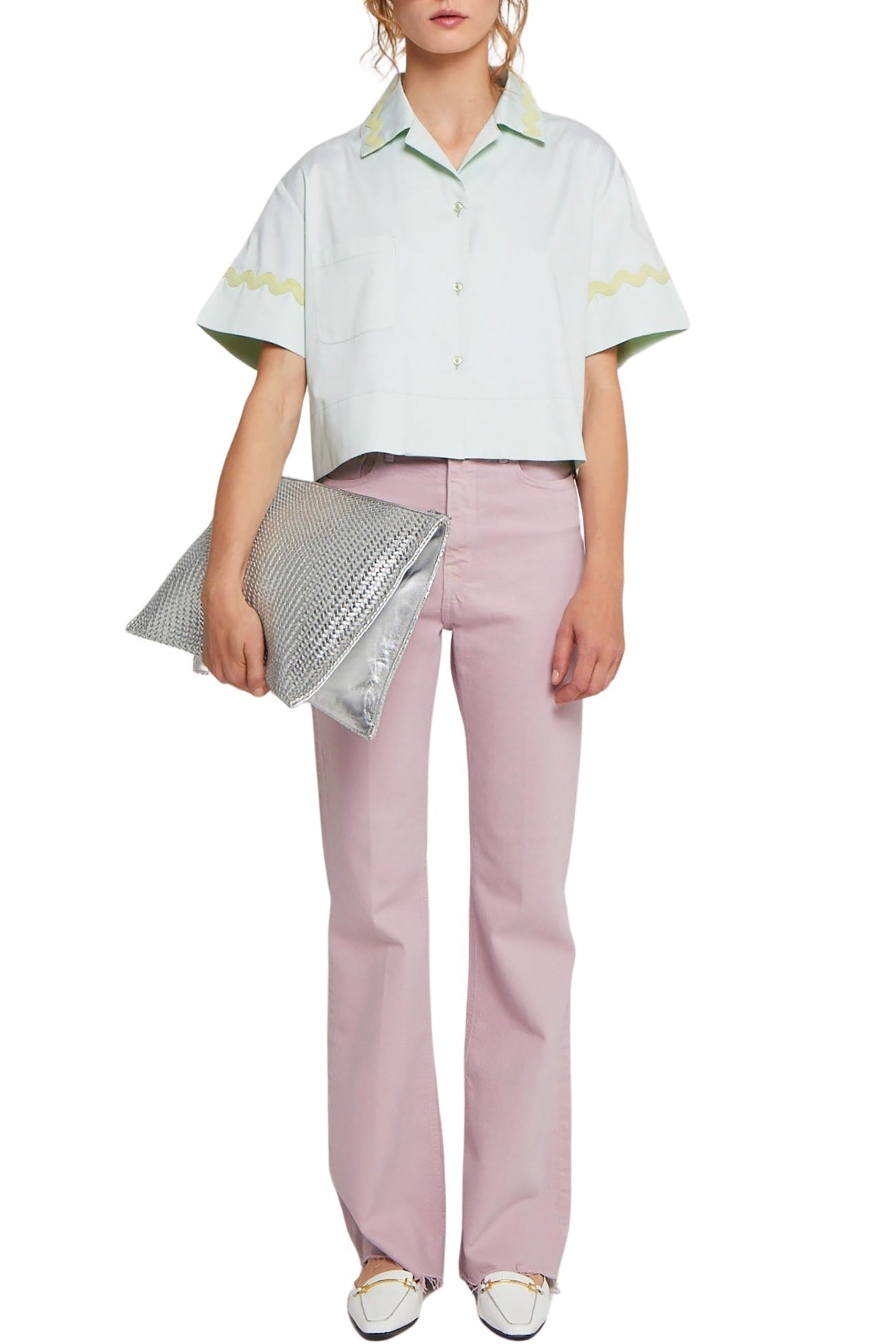 Blouse Girlette coupe courte ample - Blue