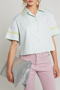 Blouse Girlette coupe courte ample - Blue
