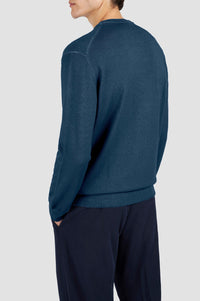 Wool crew-neck jumper - Blue