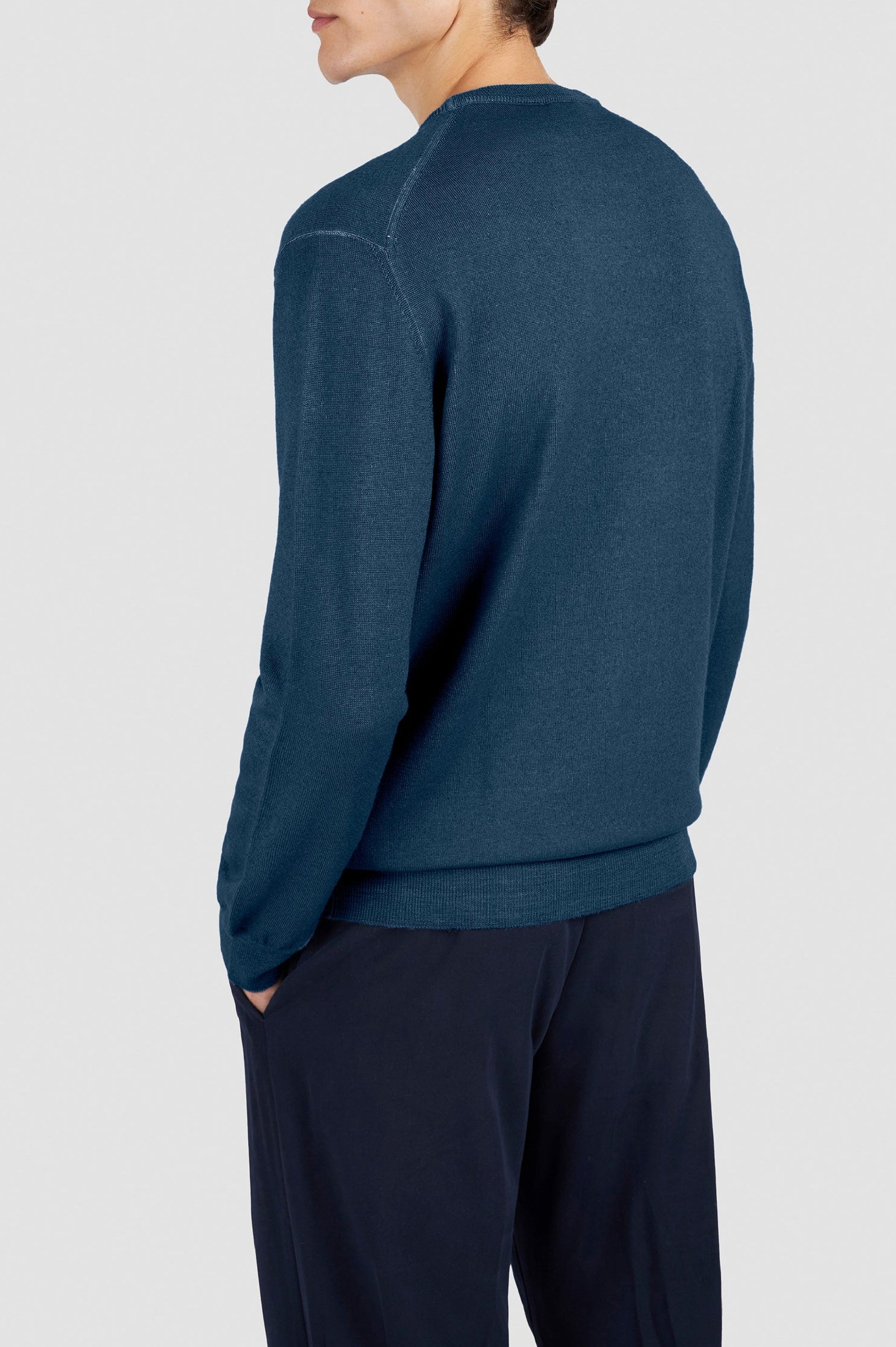 Wool crew-neck jumper - Blue