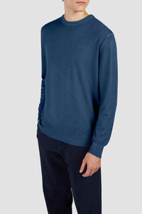 Wool crew-neck jumper - Blue