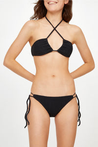 Haut de maillot Molly à effet gauffré - Noir