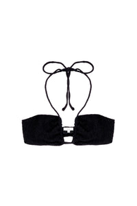 Haut de maillot Molly à effet gauffré - Noir