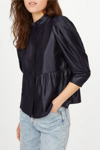 Blouse Away à effet laqué - Marine